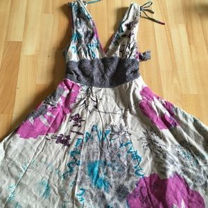 Free People Floral Tie back Dress